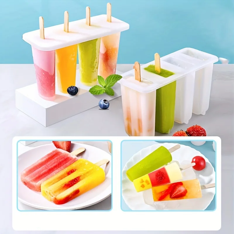 2pcs, Popsicle Mold, Creative Popsicle Mold, Plastic Popsicle Mold, Ice Cream Mold,  Ice Cube Box, Household Popsicle Mold, Safe