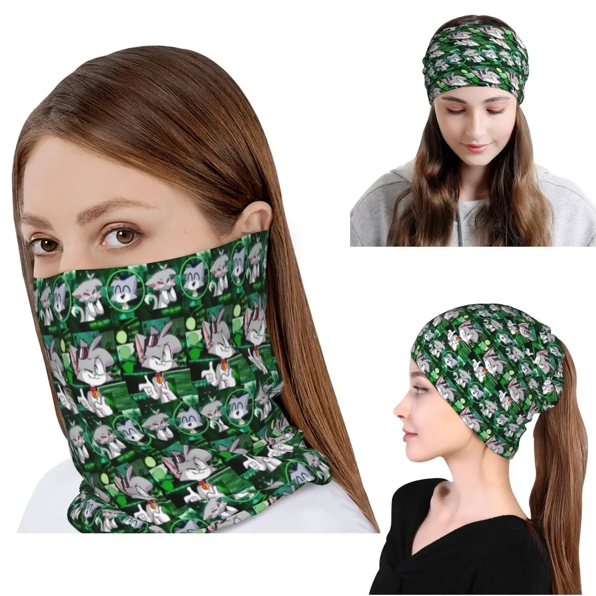 Cartoon Populäres Lustiges Acenix Bandana Halstuch Multifunktionaler Fahrradschal Mütze für Männer Frauen Erwachsene Winddicht