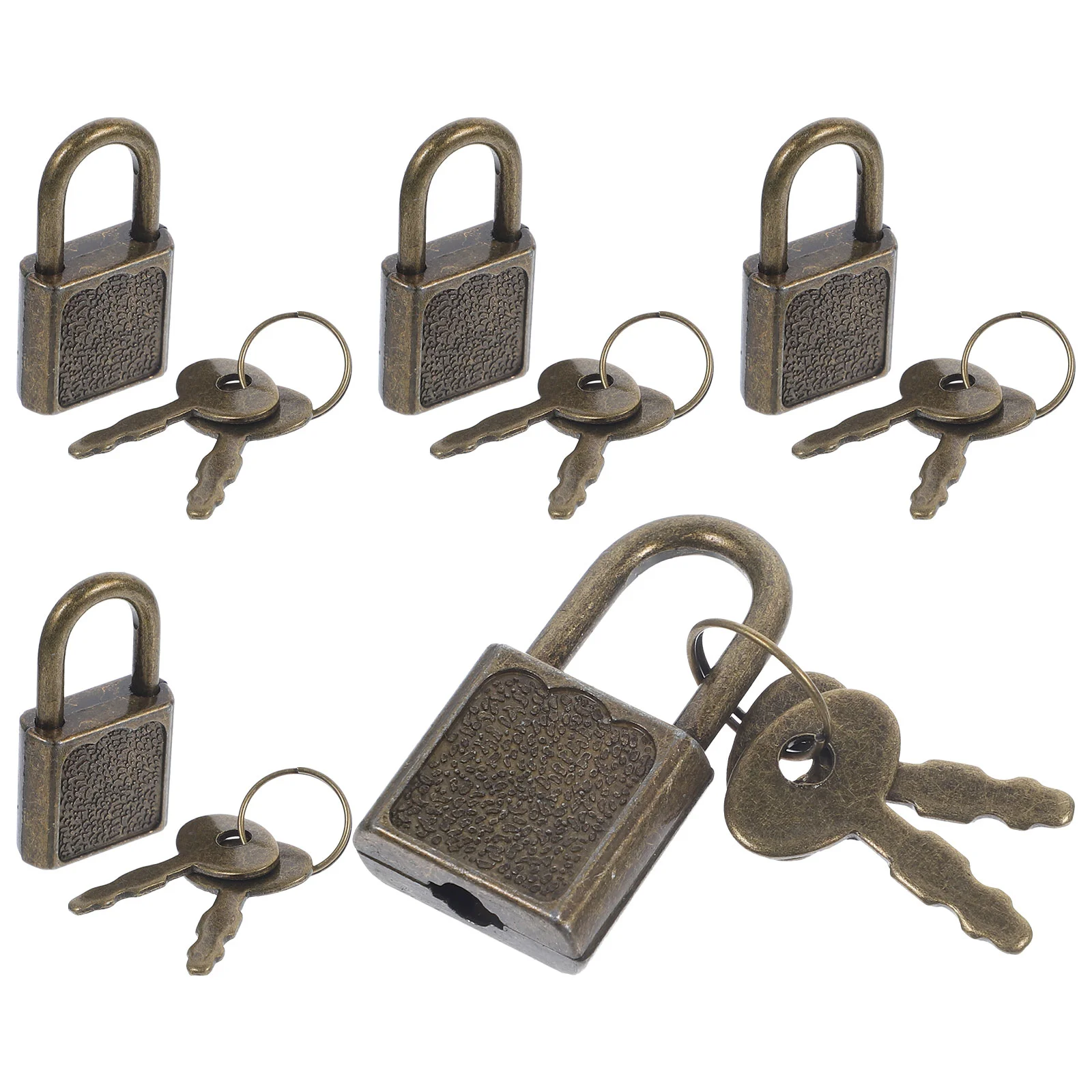 5 Sets Treasure Chest Lock Small Key Toys Mini Padlock Keys Notebook Child