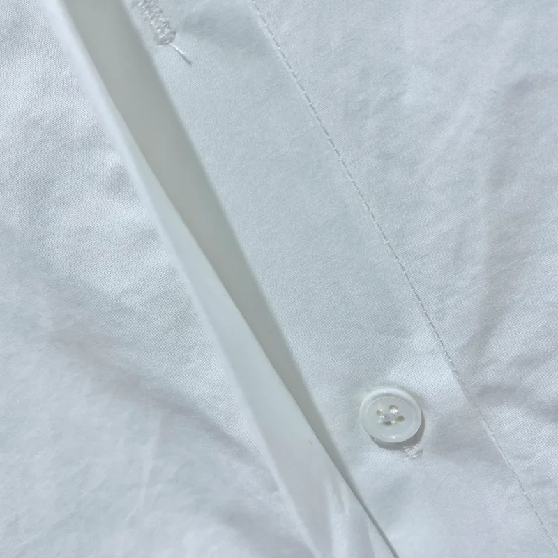 المرأة قميص أبيض كلاسيكي زر بلوزة المرأة الطبقات قميص الشيفون كم طويل بلوزة طويلة الأكمام مريحة FitAH0163