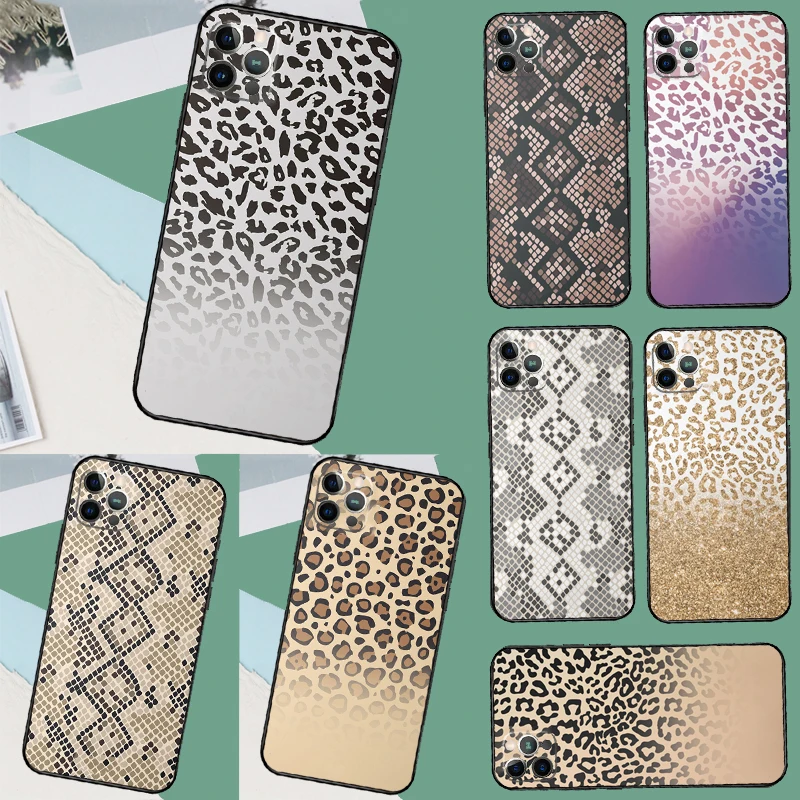 Animal Print Ombre Tiger Snake Funda Case For iPhone 11 12 13 14 15 Pro Max Plus Mini X XR XS Max SE 2020 2022 7 8 Cover