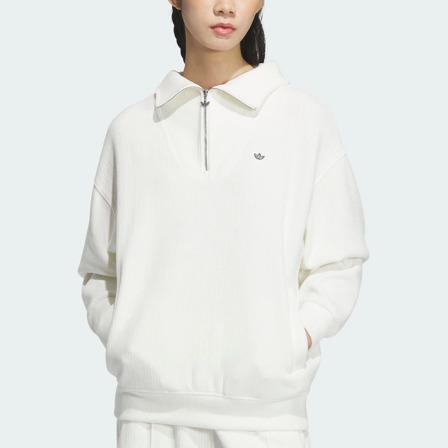 

Adidas подлинная женская минималистичная толстовка с вельветовым воротником и тремя полосками JM8059