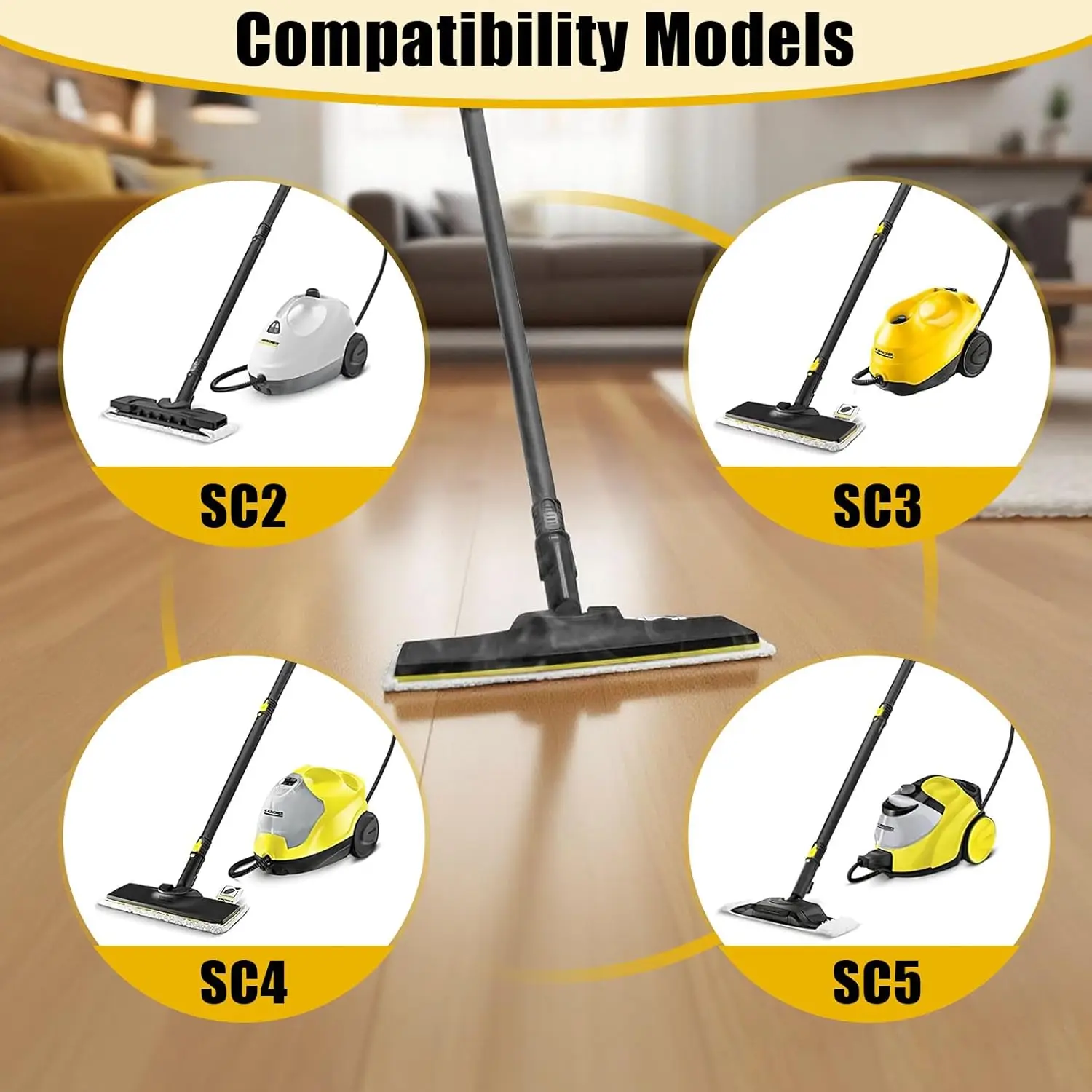 Upgraded Floor Cloths and Nozzle Covers for Karcher SC 1 SC 2 SC 3 SC 4 SC 5 EasyFix Steam Cleaner, Hand Nozzle Cloth EasyFix SC