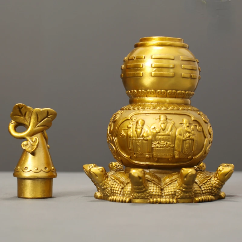 

Copper gourd ornaments, bedroom and living room decorations, open lid
