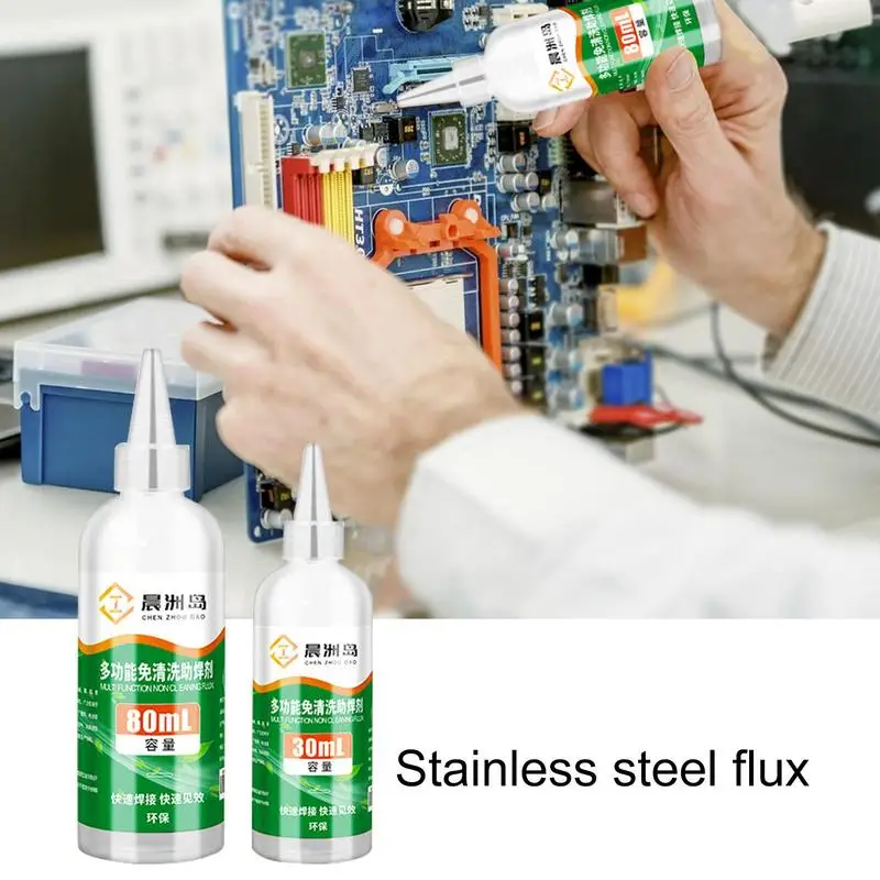 Stainless Steel Soldering Flux Liquid 30/80ml Quick Drying Colorless Metal Solder Flux For Metal Galvanized Sheet Copper