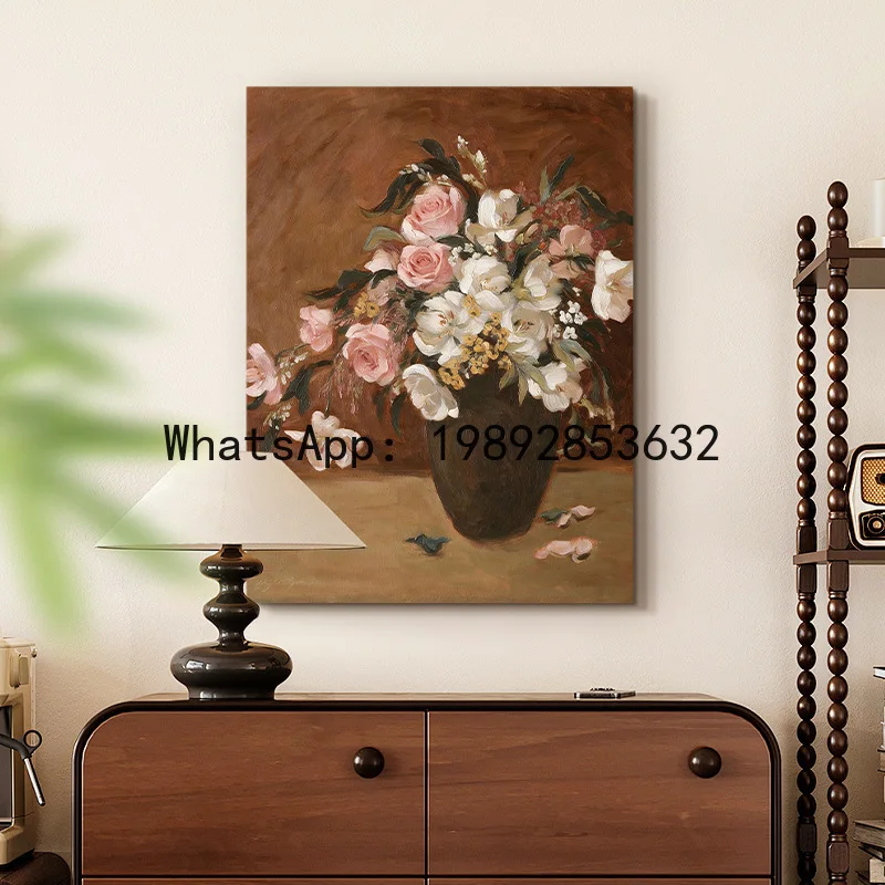 PYJ living room background wall decorative painting French high-end sense of antique door entrance cabinet hanging painting