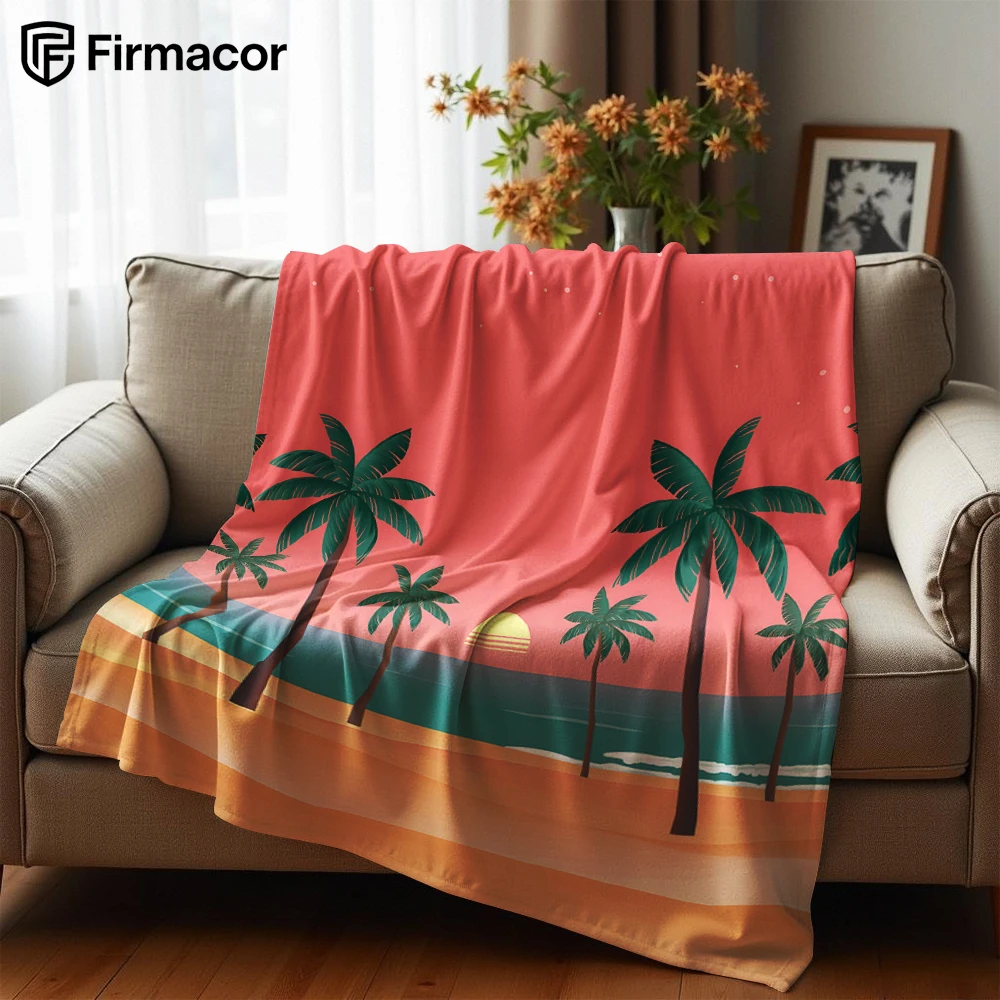 Manta de Franela Suave Tropical Color Rosa, Transpirable y Cálida, para Oficina, Auto, Sofá, Habitación Infantil, Regalo de Cumpleaños o Navidad