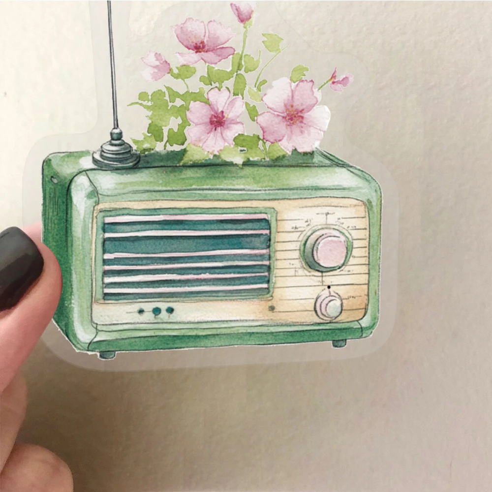 10/30/50 ชิ้นโปร่งใสสวนดอกไม้สติกเกอร์ความงามสำหรับแล็ปท็อปเคสโทรศัพท์ย้อนยุคการ์ตูนตกแต่งสติ๊กเกอร์ของเล่นของเล่น