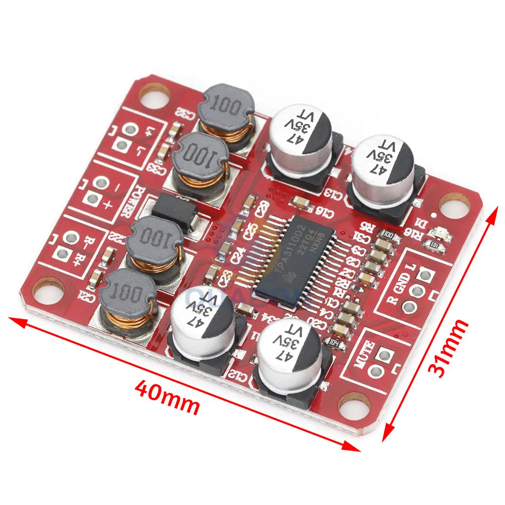 TPA3110D2 Digital Power Amplifier Board Two-channel 2*15W Stereo 3110 Audio Power Amplifier Module DC12V2A Audio Power Amplifier