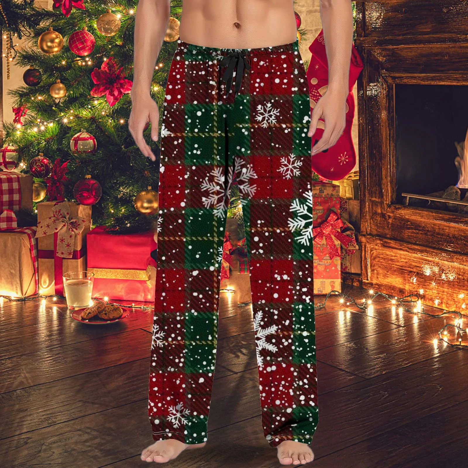 

Santa Claus Plaid Pants Christmas Festival Baggy Xmas Gift Trousers Lounge home-wear Navidadsweatpants Graphic Men'S Pantalones