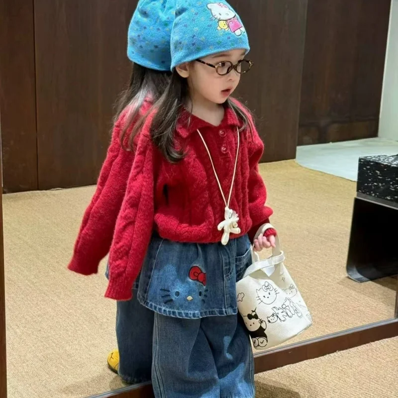 

Girls' Sweater Autumn/Winter 2026 New Fashionable Baby Pullover Knitwear Children's Korean Fried Dough Twists Thick Sweater