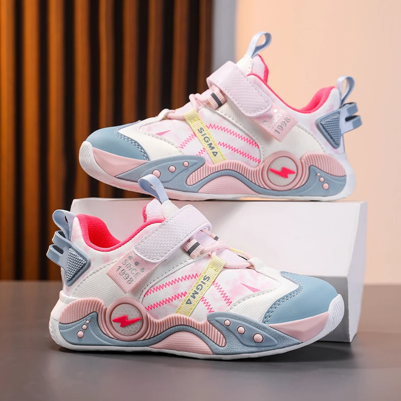 

2026 Spring Summer Fashion Pink Running Shoes for Girls Comfort Breathable Sports Shoes Boys Non-slip Outdoor Sneakers Children