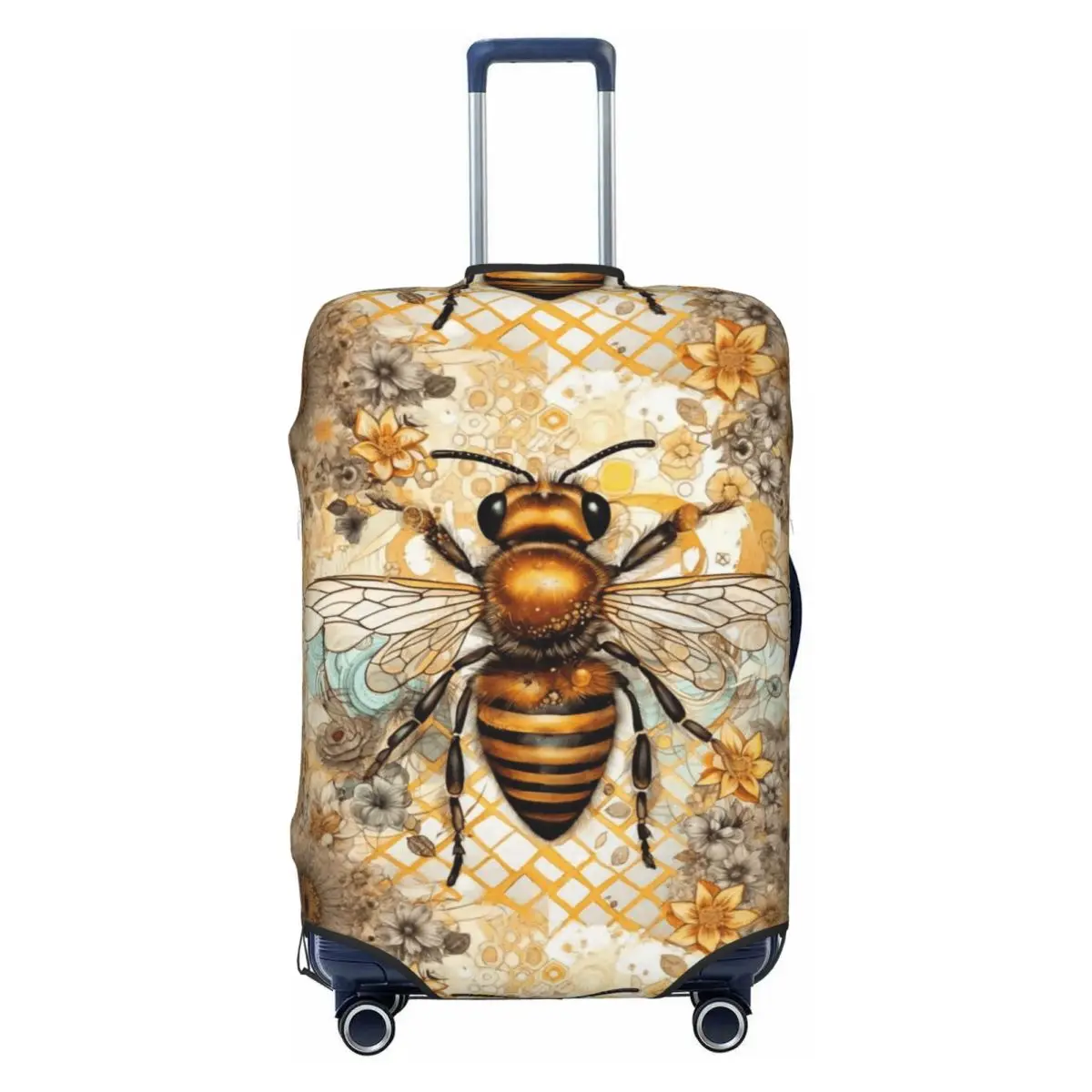 

Cute Bees And Flowers Pattern Luggage Cover Elastic Travel Suitcase Protective Covers Suit For 18-32 inch