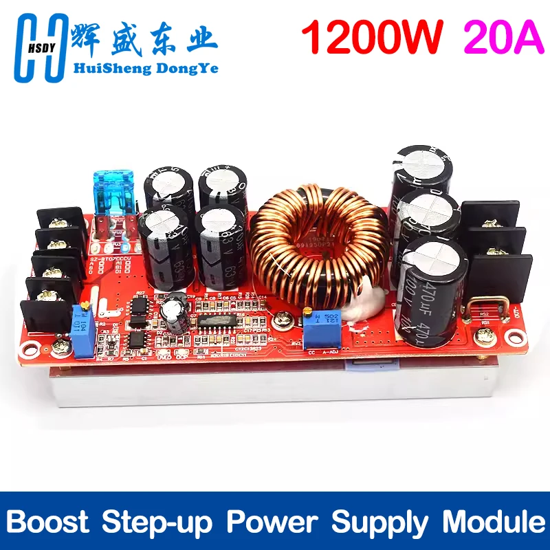 

1200W 20A DC Converter Boost Step-up Power Supply Module IN 8-60V OUT 12-83V