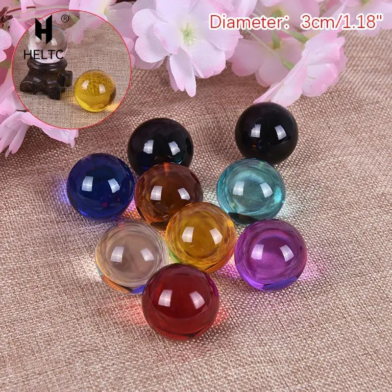 1Pc 30mm Feng Shui Mini Cute Crystal Ball Asian Rare Natural Magic Ball Healing Sphere Quartz Balls Crystal Craft Office Decor