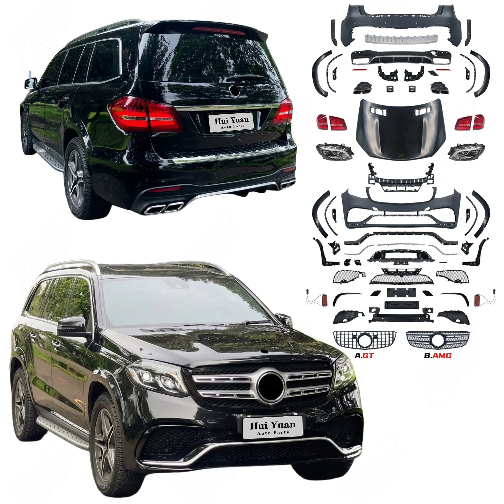 

Hot Selling Automobile Car Bumpers Conversion Body Kit for GL Class X166 2012-2015 Facelift to 2019 GLS63