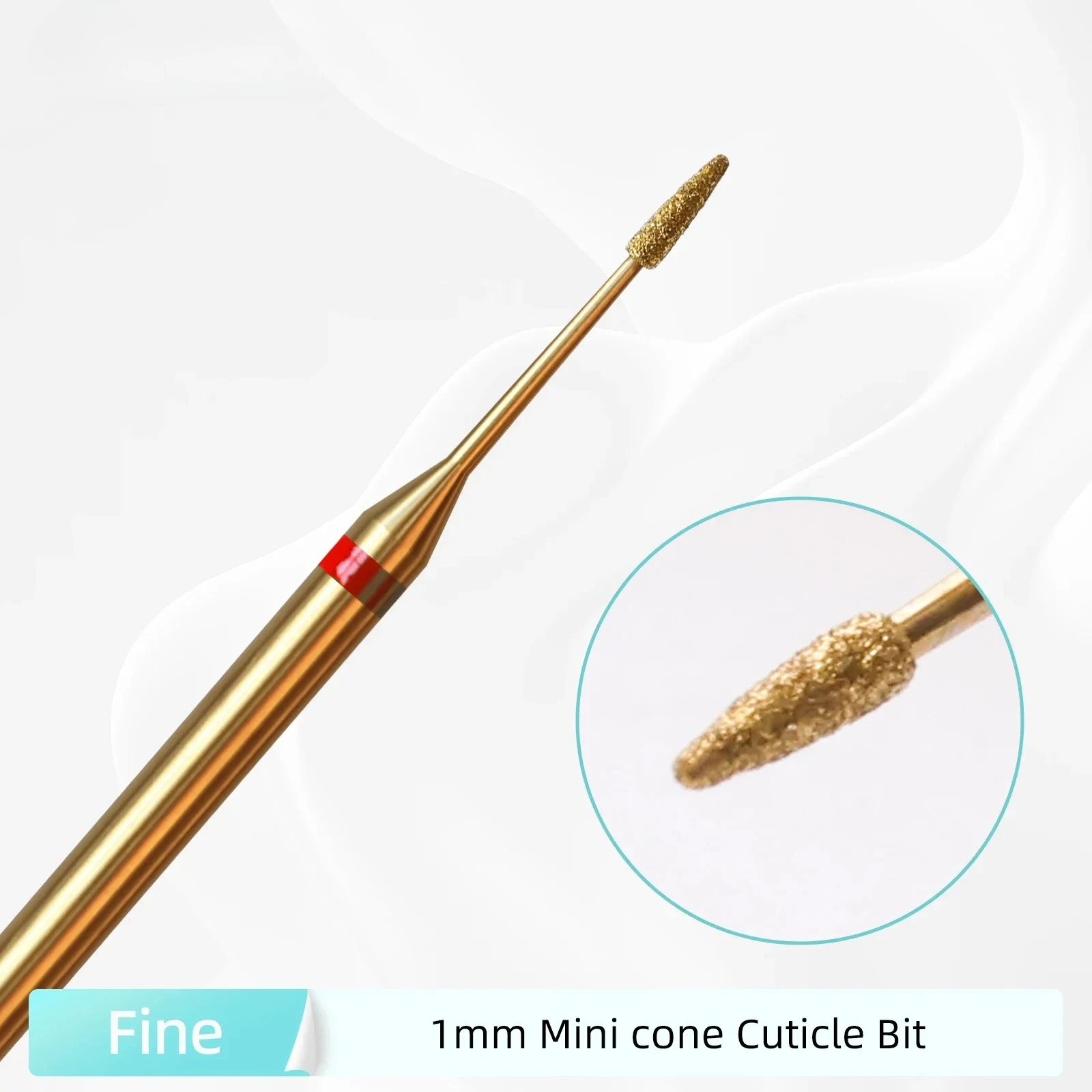 

1mm Mini Cone Cuticle Clean Nail Drill Bit, Titanium Russian Diamond Nail Bits Nail Cleaner Accessories for Dead Skin