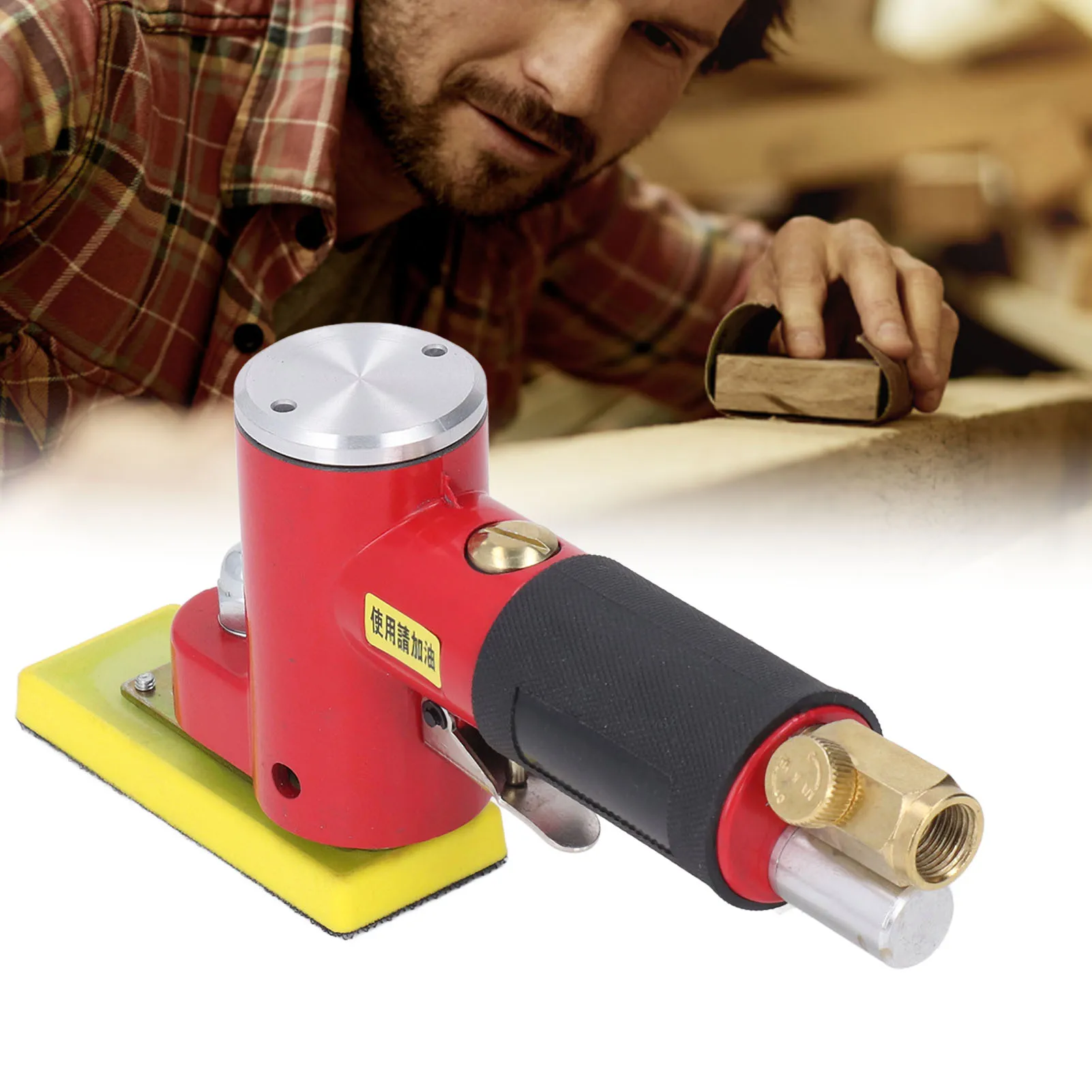 

Pneumatic Sander Air Random Orbital Sander Pneumatic Turntable Palm Tool for Auto Body Woodworking Composites Air Powered Sander