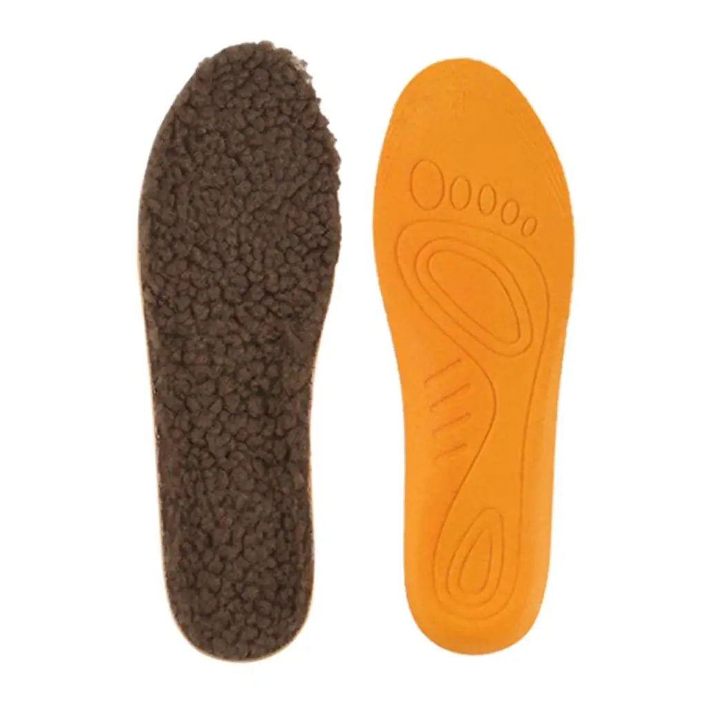 1 Pair Thick Soft Winter Warm Insoles Wearproof Shoes Inserts for Women Men