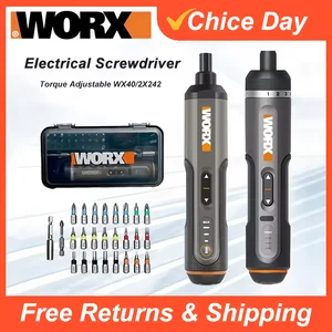 Worx 30 Bit Sets Power Tools WX242 Electrical Screwdriver Sets Smart Cordless drill Screwdrivers USB Rechargeable Handle 4V DIY