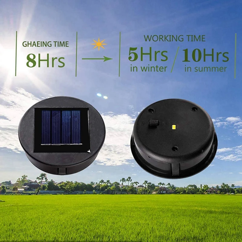 3X Smart Garden Solar Powered Replacement Round LED Light Box Solar Battery Box Solar Cells Poly Li-Ion Battery Charger