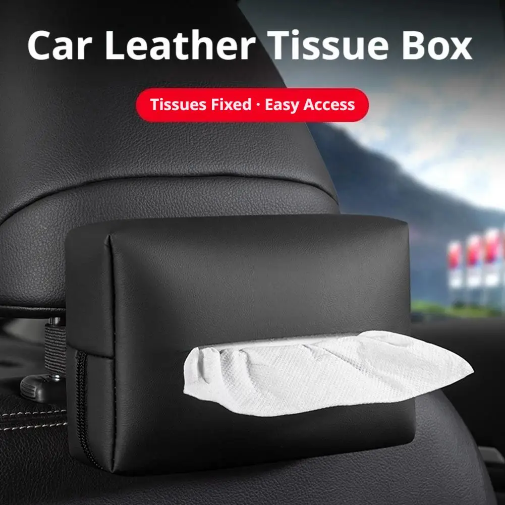 Car Tissue Box Seat Back Hanging Holder Portable Napkin Organizer Storage Bag Auto Interior Accessories