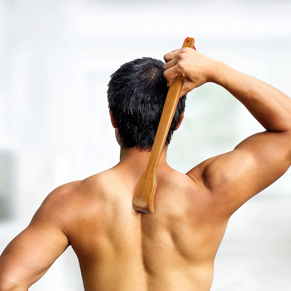 

2Pcs Back Scratcher Body Massage Wooden Stick Scalable Claw Scratcher Itching Relief Back Scraping Tool Durable