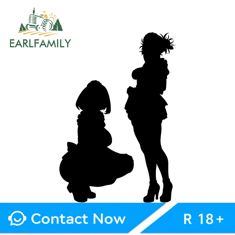 EARLFAMILY Himiko Toga Car Stickers Ochaco Uraraka Stickers Amusing Eye-Catching Windshield Suitcase Surfboard Racing Drifting