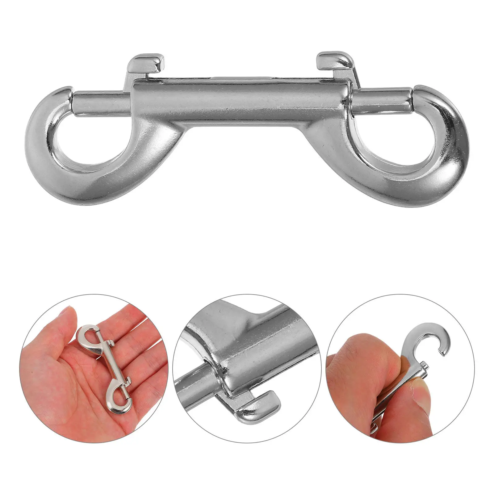 10Pcs Double Ended Snap Hooks Zinc Alloy Heavy Duty Clips Trigger Bolt Snaps for Dog Leash Keychain Bag Accessories