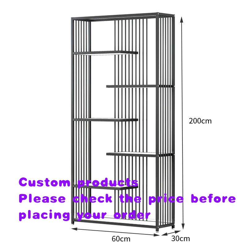 custom.Living Room Office Partition Storage Rack Stand Multi-layer Metal Bookcase Display Racks