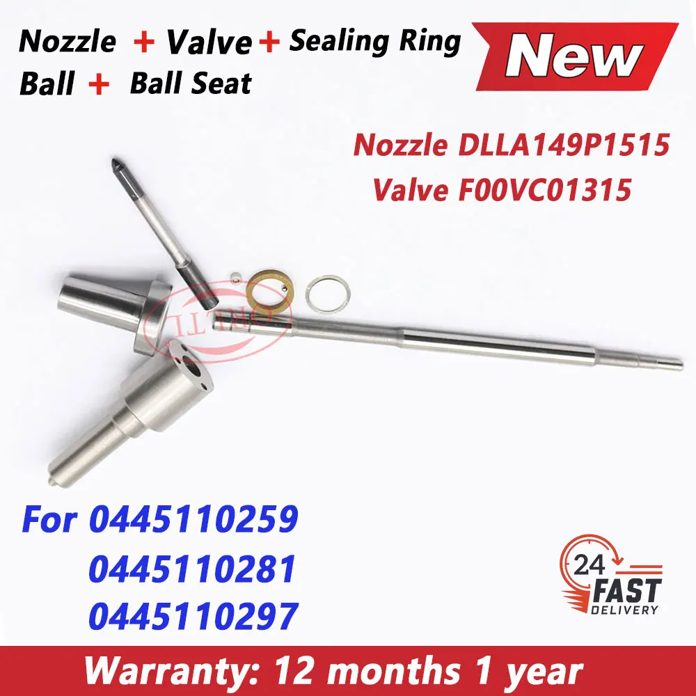 0445110259 Repair Kits 0445110281 Injector 0445110297 0986435150 0986435126 Nozzle DLLA149P1515 0433171936 Valve F00VC01315
