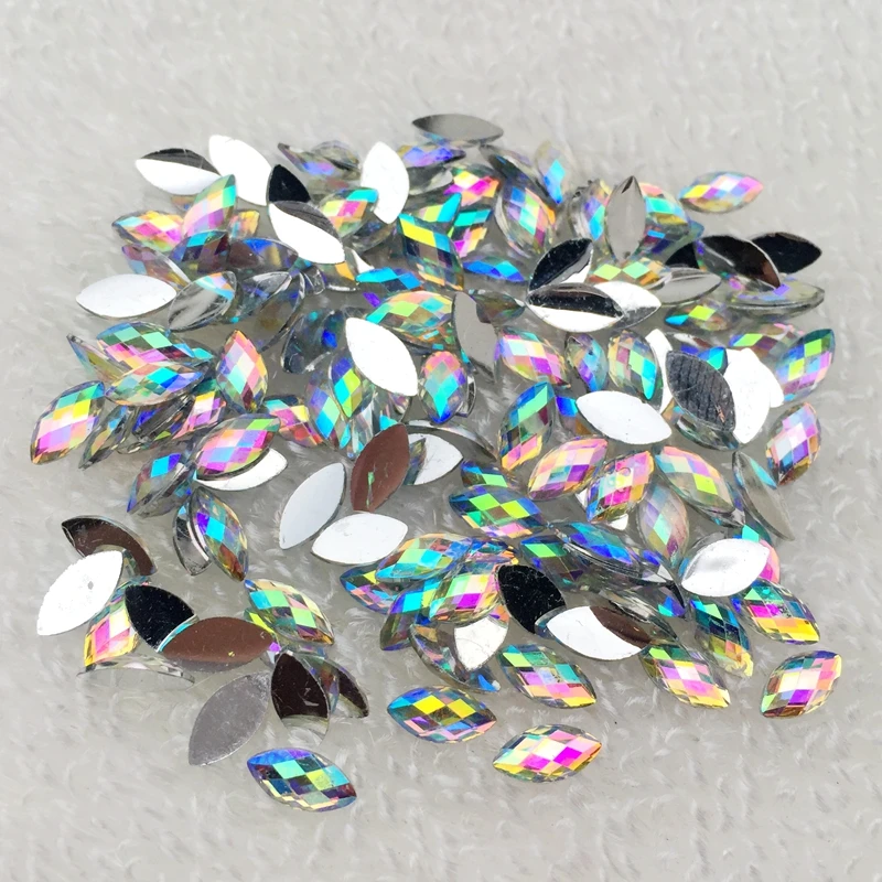 3*6mm 400pcs/pack Crystal AB Non Hotfix Nail Art Rhinestones With horse eye Flatback For Nail Art Dancing Dress And Phone Case