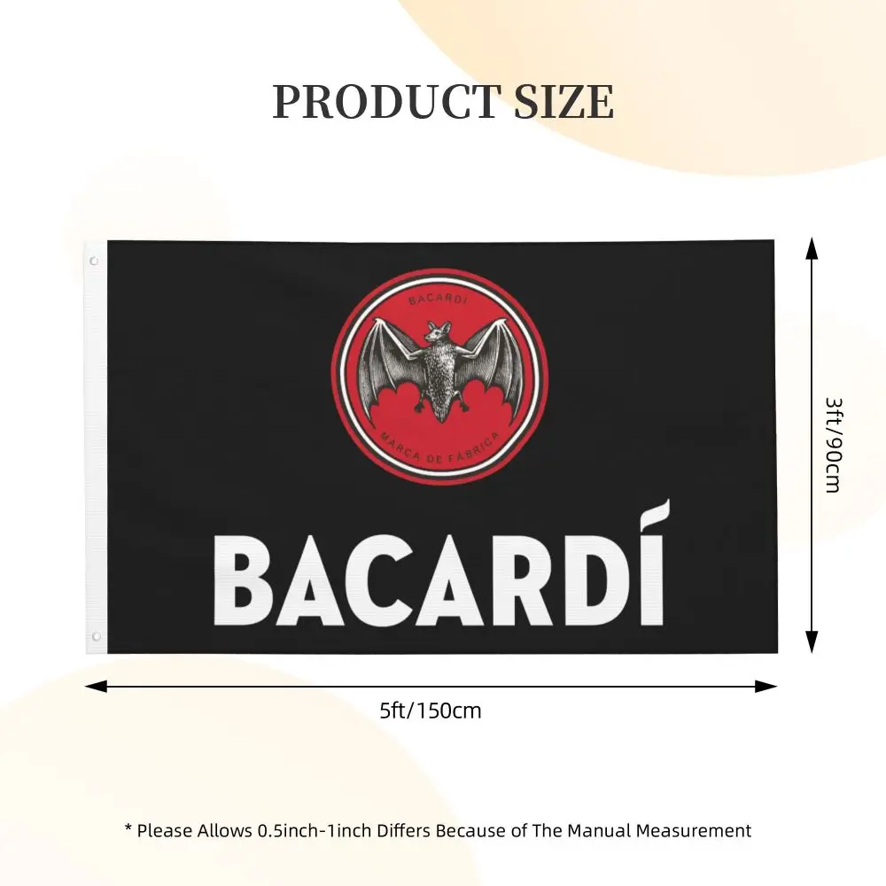 جديد Bacardi جهين راية نسيم العلم حديقة العلم الزخرفية العلم حزب راية 3x5FT (90x150 سنتيمتر) #3