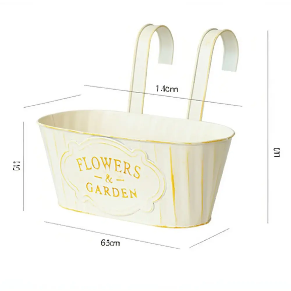 Wall Mounted Iron Hanging Flower Pot Decorative Metal Planter For Patio Balcony Indoor Outdoor Succulent Basin