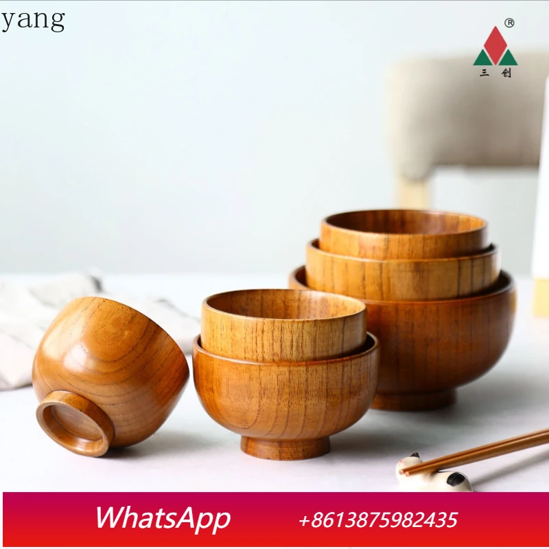 

LH household tableware, thickened anti-scalding instant noodle bowl, Chinese wooden bowl