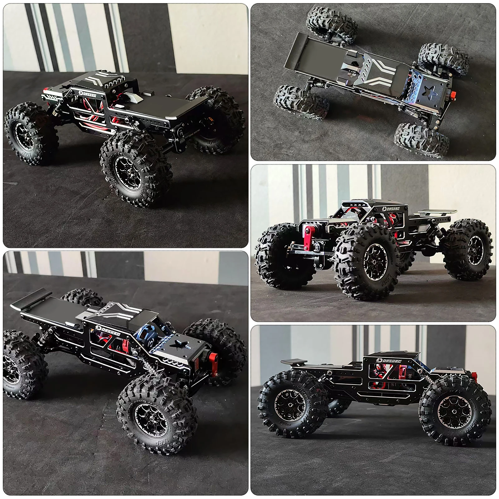 مجموعة إطارات هيكل DashRC SCX24 Warthog LCG، هيكل من الألومنيوم لعربات التي تجرها الدواب لترقية نماذج 1/24 RC Rock Crawler SCX24، C10 #6