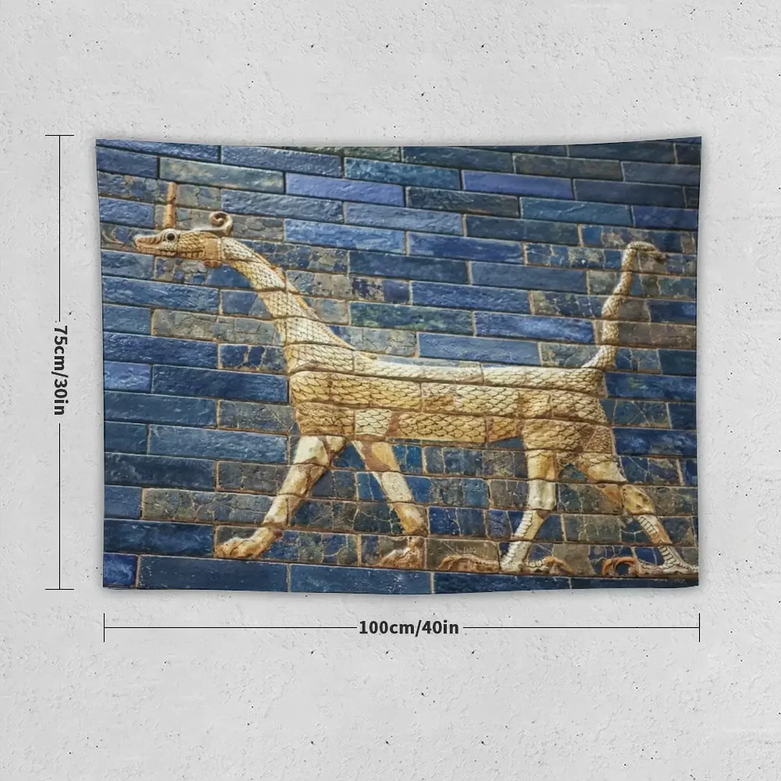 Ancient tiled dragon from the Babylonic Ishtar Gate Tapestry Bedroom Decorations Aesthetic Home Decor Wallpaper Tapestry