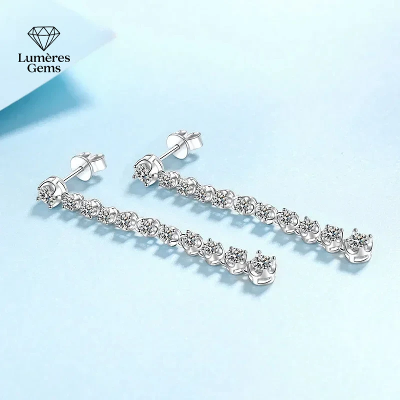 

Durable Platinum PT950 Stud Earrings 1.18CT Moissanite In 18K White Gold Fine Jewelry For Daily Wear