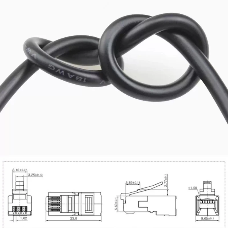 RJ12 6P6C Shielded Communication Cable 6Pin Pure Copper Telephone Network Cable RJ12 Crystal Head Extension Connection Cable