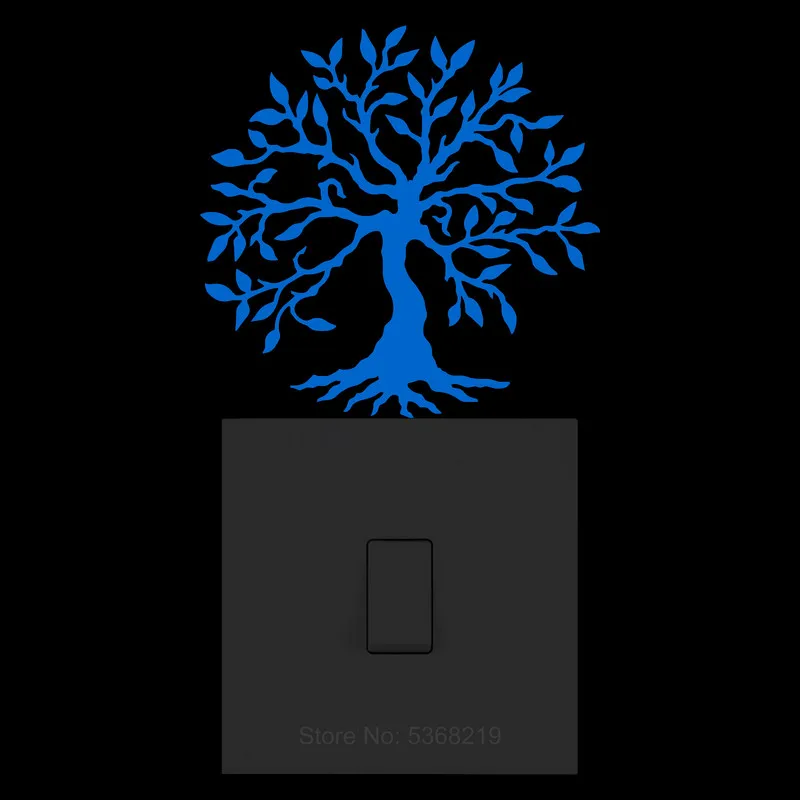 Glow in the Dark Tree Sticker Kid Room Wall Switch Decoration Shop Window Fridge Bathroom Door Laptop Phone Car Body Vinyl Decal