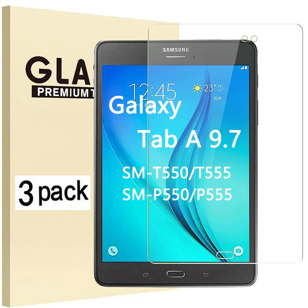 

(3 Pack) Tempered Glass For Samsung Galaxy Tab A 9.7 & S Pen 2015 SM-T550 SM-T555 SM-P550 SM-P555 Screen Protector Film