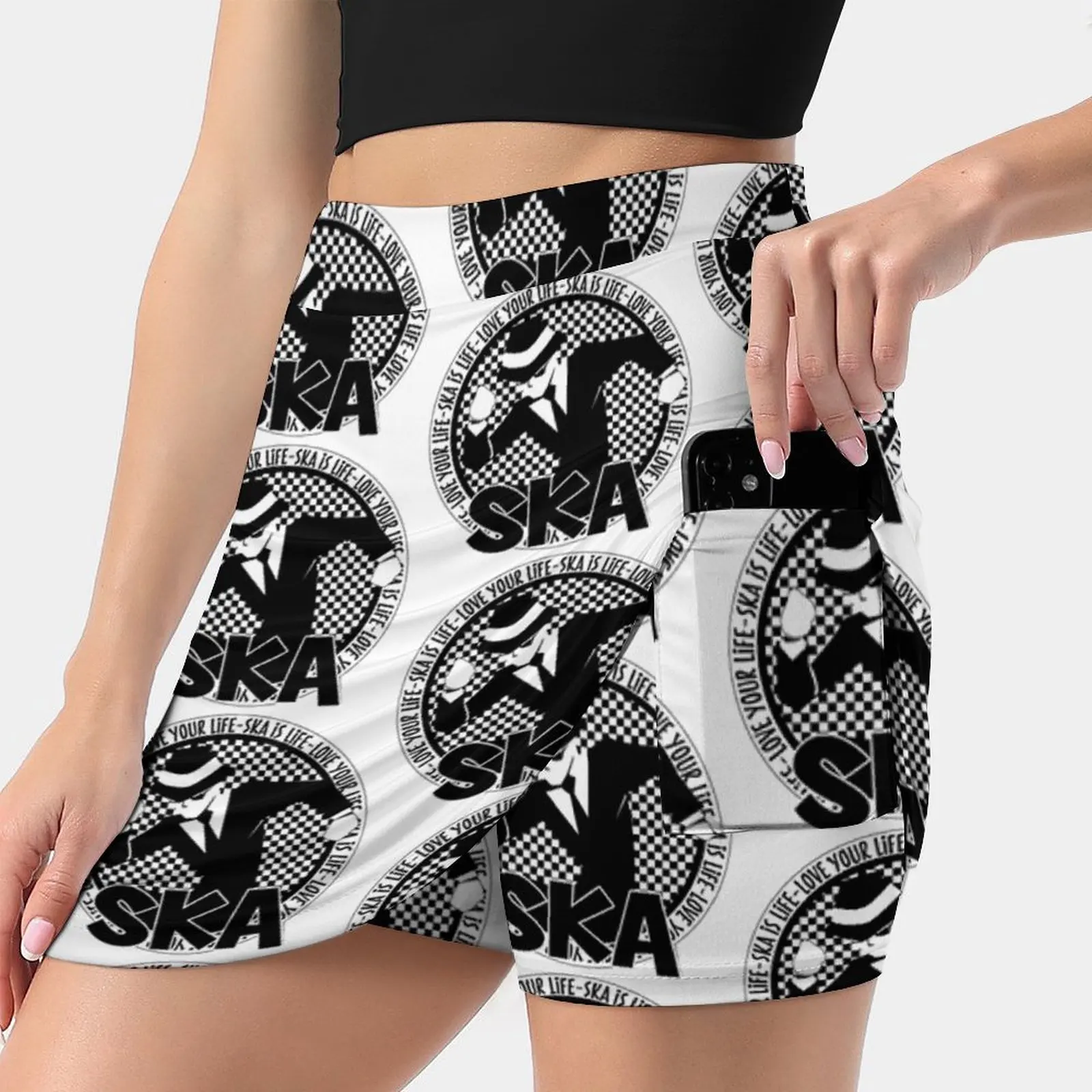 Ska Is Life..Love Your Life S-4Xl Tennis Skirts Golf Fitness Athletic Shorts Skirt With Phone Pocket Ska Ska Songs Ska Music