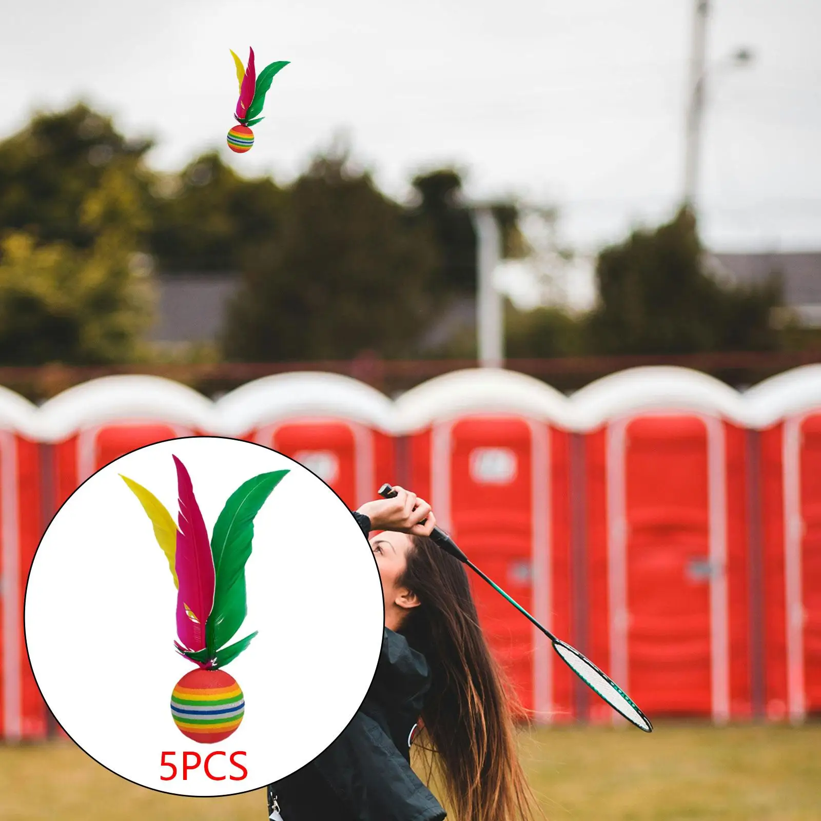 

5 воланов для бадминтона, воланы с перьями для упражнений, фитнеса, друзей