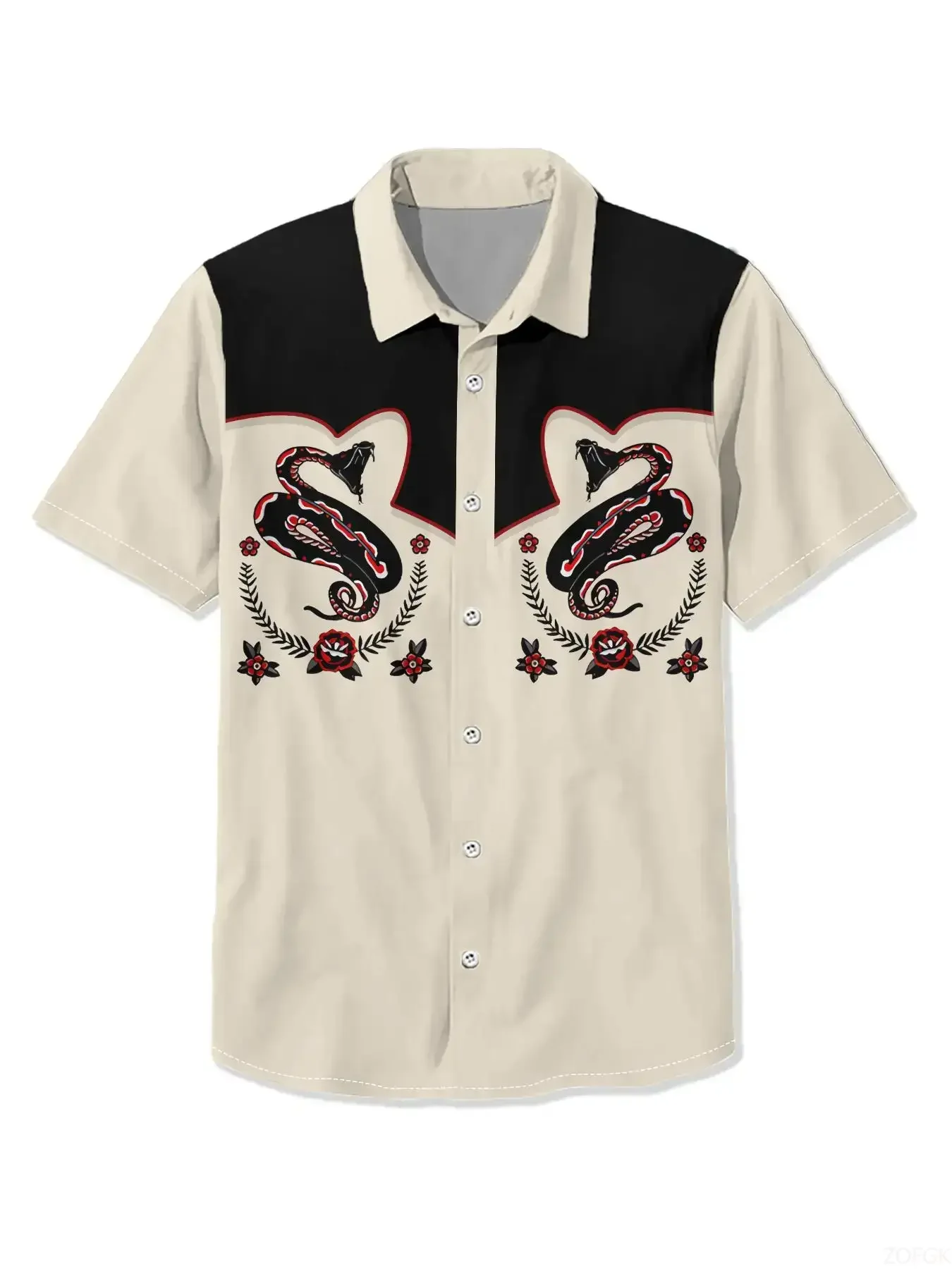 قميص رجالي الصيف موضة عادية قميص بأكمام قصيرة للرجال فضفاض تنفس قميص هاواي صيفي رجل ملابس رجالية عادية #6