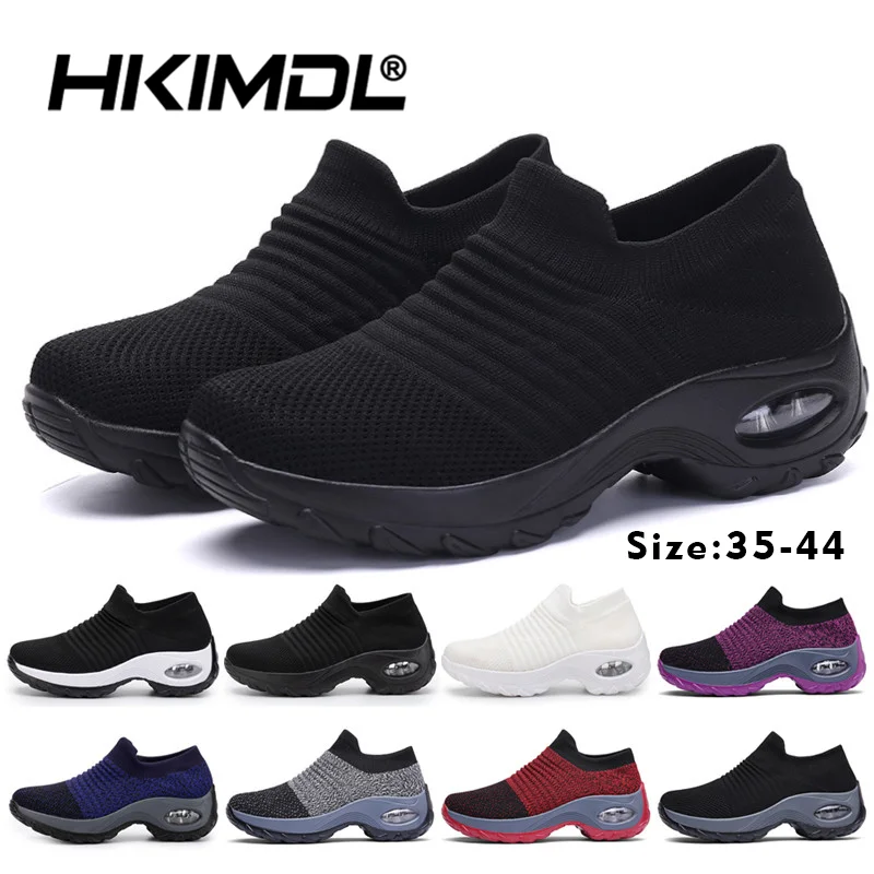 

HKIMDL Women's 5CM Height Increase Sneakers Air Cushion Breathable Platform Casual Shoes Comfortable Daily Wear Sizes 35-44