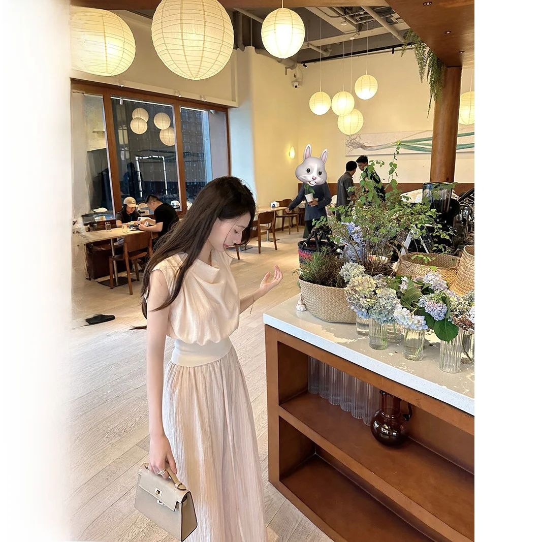 

Женский летний топ CCZEE с плиссировкой и завышенной талией, в стиле французского послеобеденного чая, модный жилет для женщин