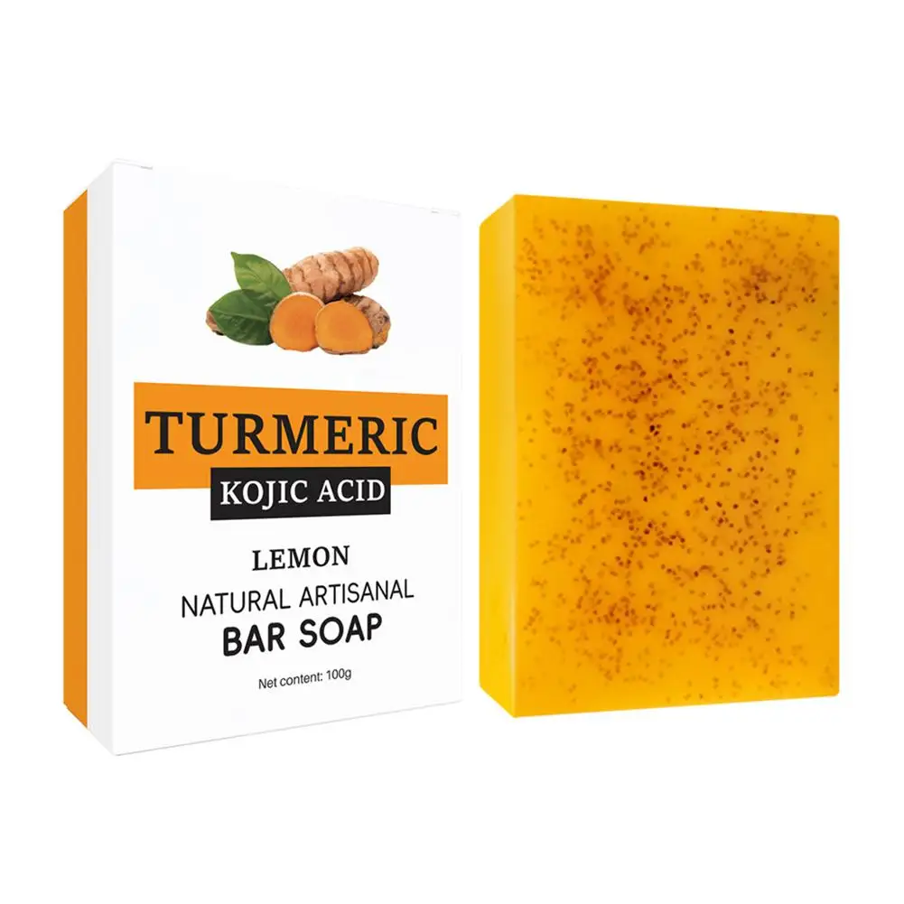 صابون الكركم لتنظيف الوجه ومضاد لحب الشباب وتبييض البشرة وتفتيح الوجه وإزالة البثور وتفتيح الزنجبيل صابون يدوي الصنع