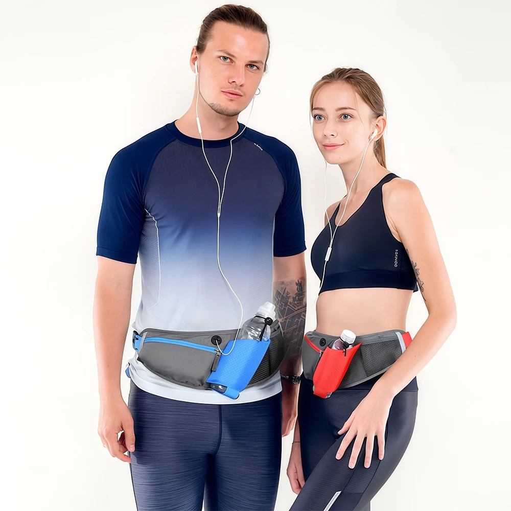 Waterproof Running Waist Bag Cycling Bumbags with Water Bottle Holder & Reflective Strips, Walking Climbing Hiking Outdoor Sport