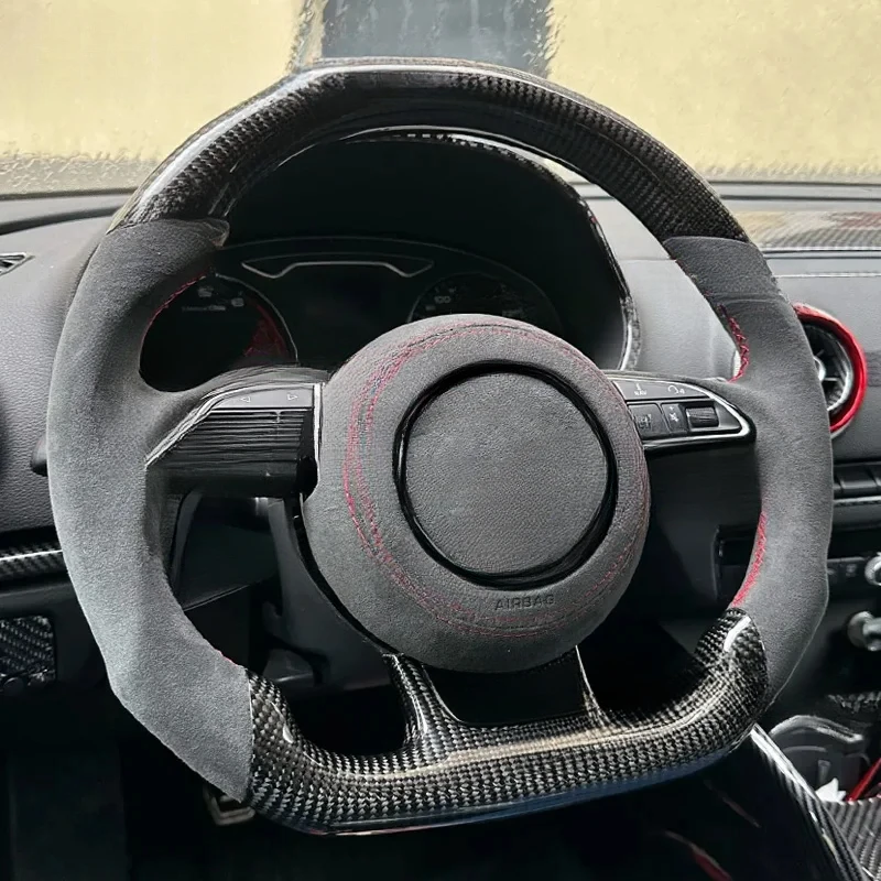 

For Audi Perforated Leather Steering Wheel Fit RS3 RS4 RS5 A3 A4 A5 S3 S4 S5 2017-2021