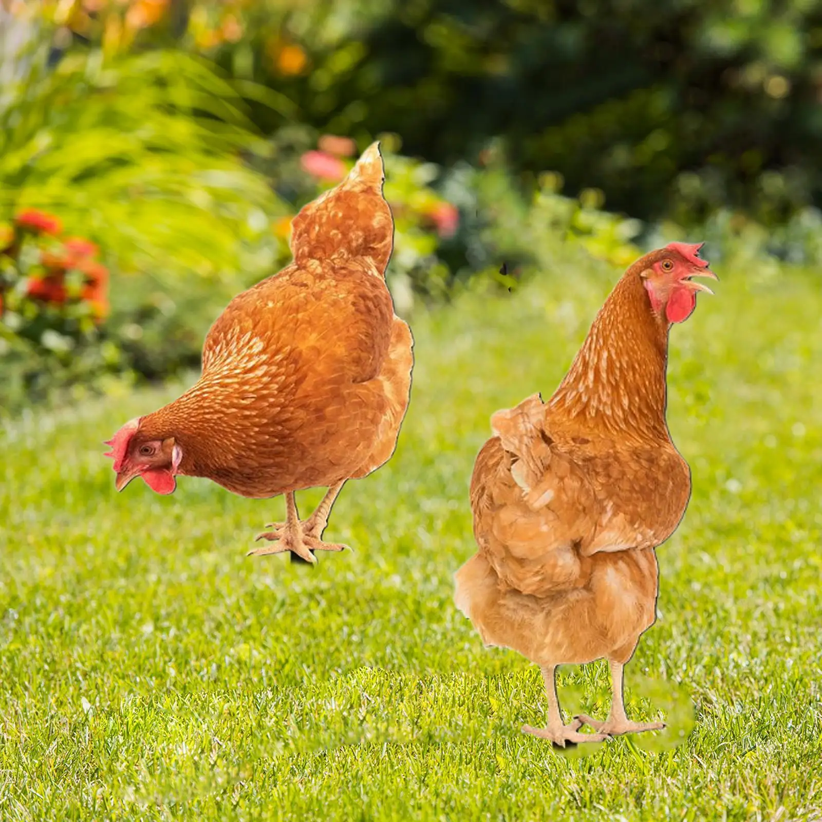 

2 Pieces Chicken Animal Statue Stake, Chicken Yard Art, Animals Stake, Acrylic Sign Animal Statue for Yard Pond Backyard Lawn